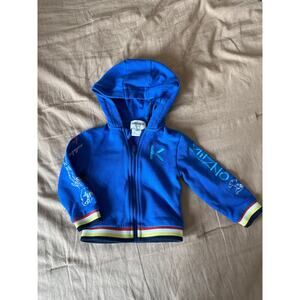 Kenzo blue zip up with embroidery